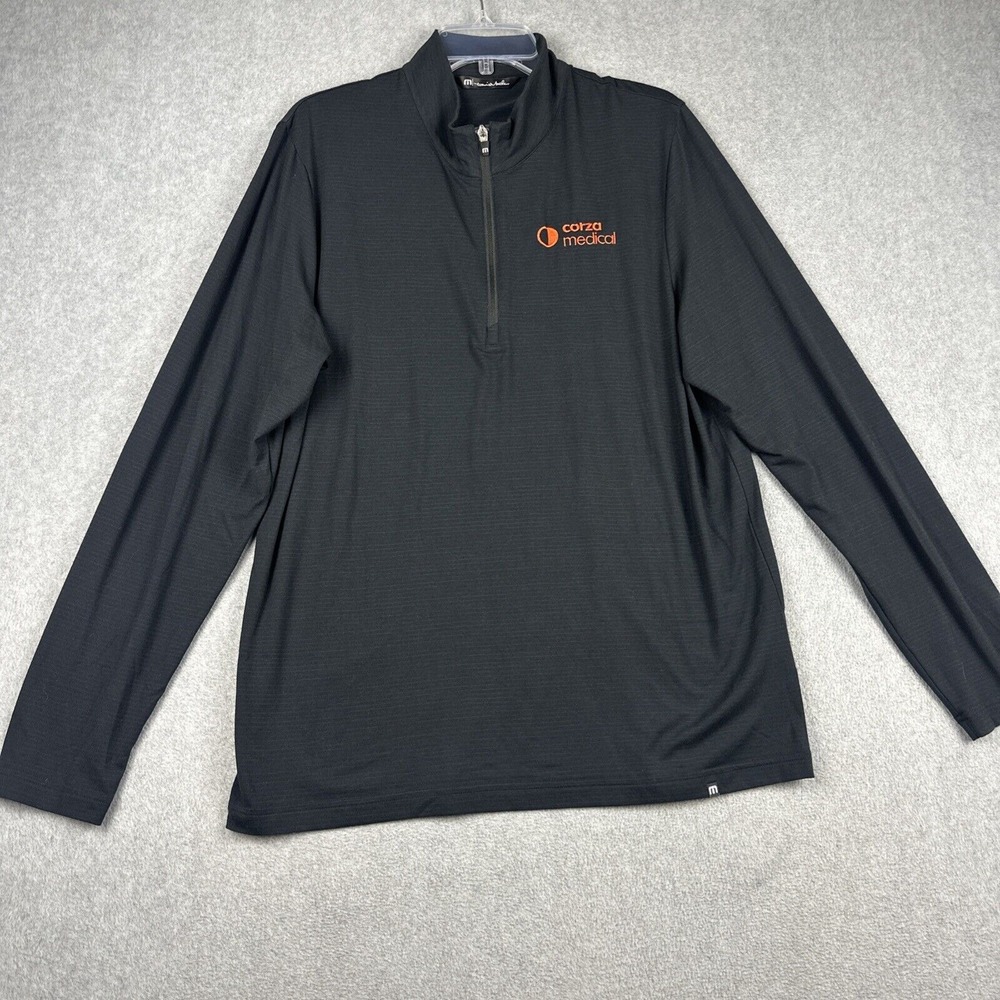 Travis Mathew 1/4 Zip Men L Black Golf Pullover Lightweight Performance Stretch